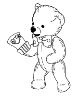 A coloring page of andy pandy